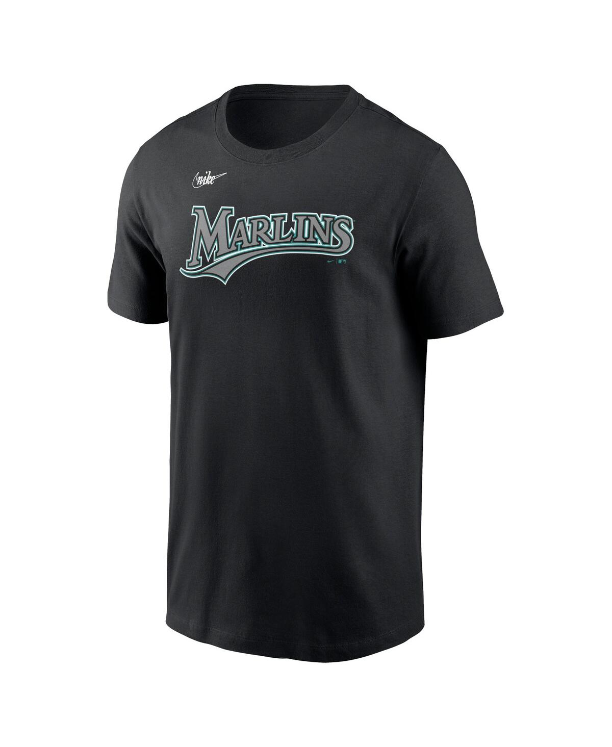 Nike Men's Black Florida Marlins Cooperstown Wordmark T-Shirt