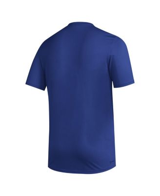 Men's Royal Kansas Jayhawks Primary Locker Logo Pre-Game AEROREADY T-Shirt