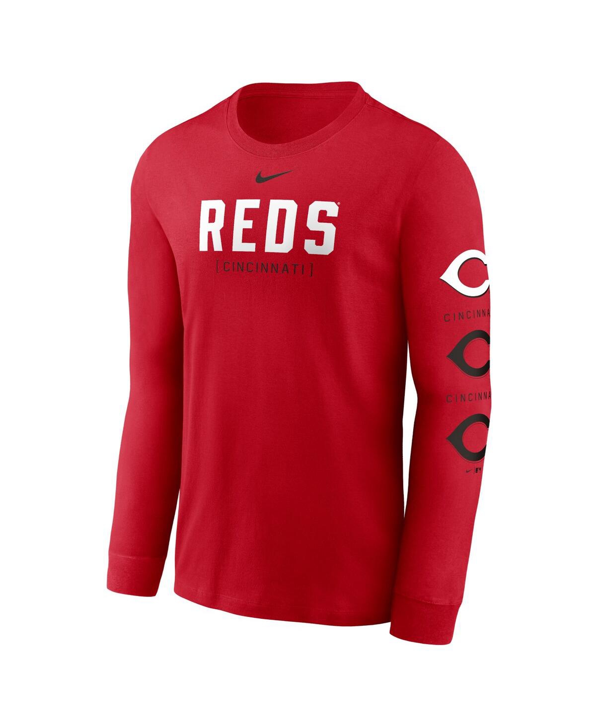 Nike Men'sCincinnati Reds Repeater Long Sleeve T-Shirt - Red