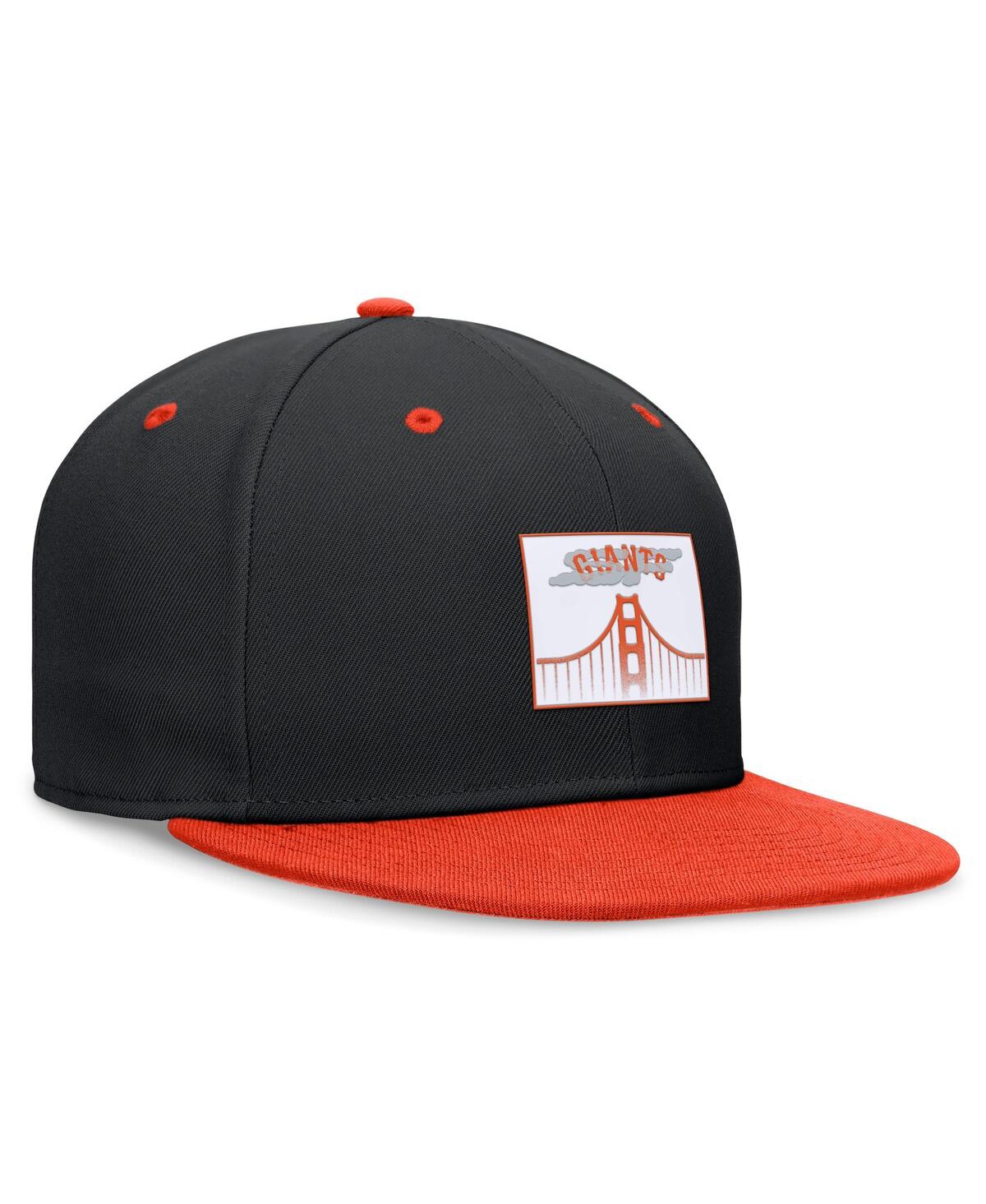 Nike Men'sOrange San Francisco Giants City Connect True Fitted Hat - Black, Orange