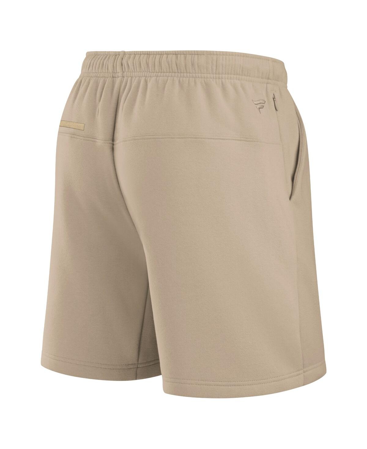 Fanatics Men's And Women's Khaki New York Jets Elements Super Soft Fleece Shorts In Khaki