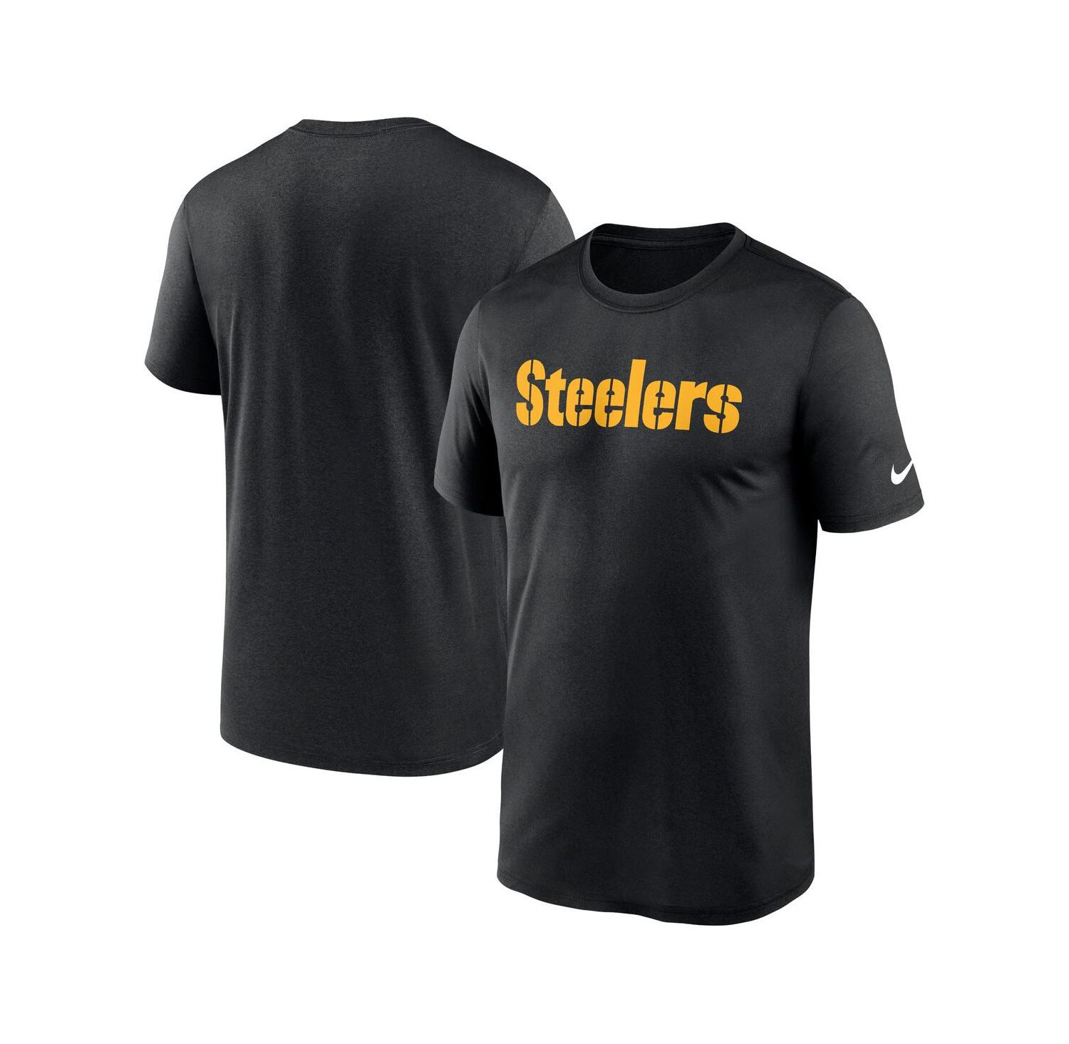 Men's Black Pittsburgh Steelers Primetime Legend Wordmark Performance T-Shirt