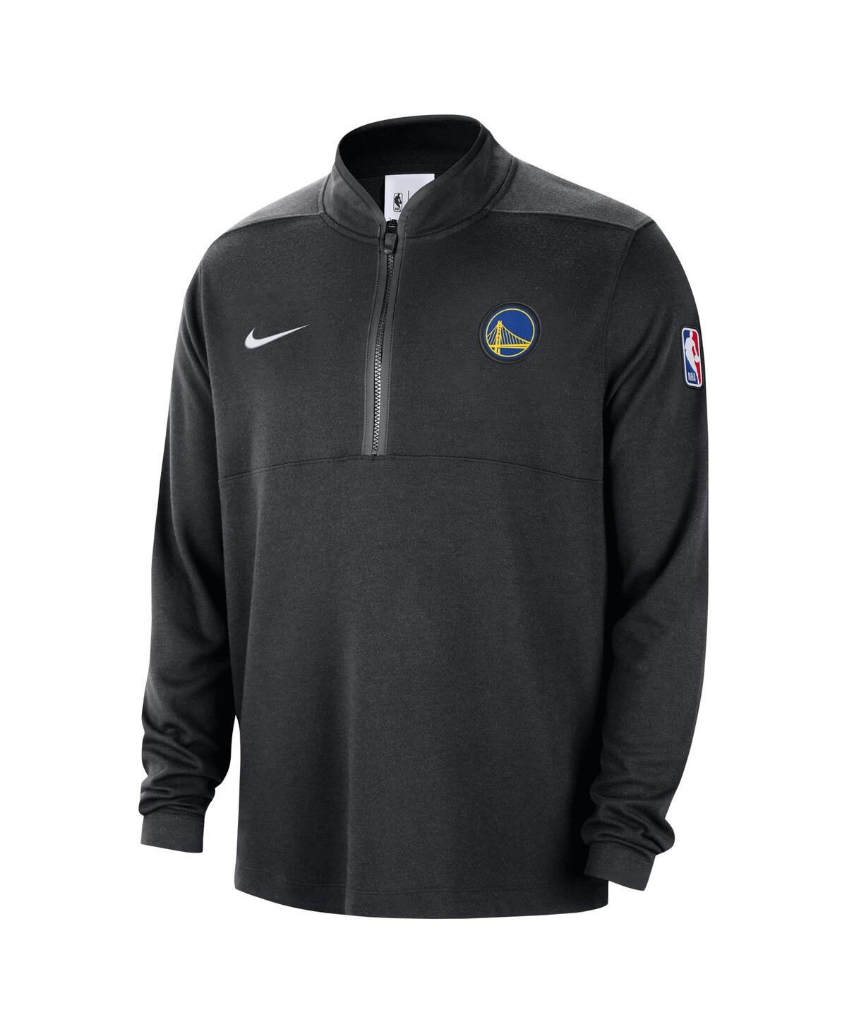 Nike Men's Black Golden State Warriors 2024/25 Courtside Performance Half-zip Top In Black,white