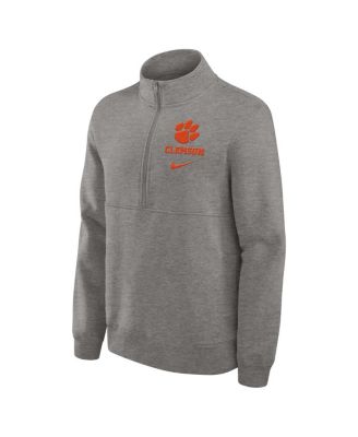 Men's Heather Gray Clemson Tigers Primetime Club Half-Zip Sweatshirt
