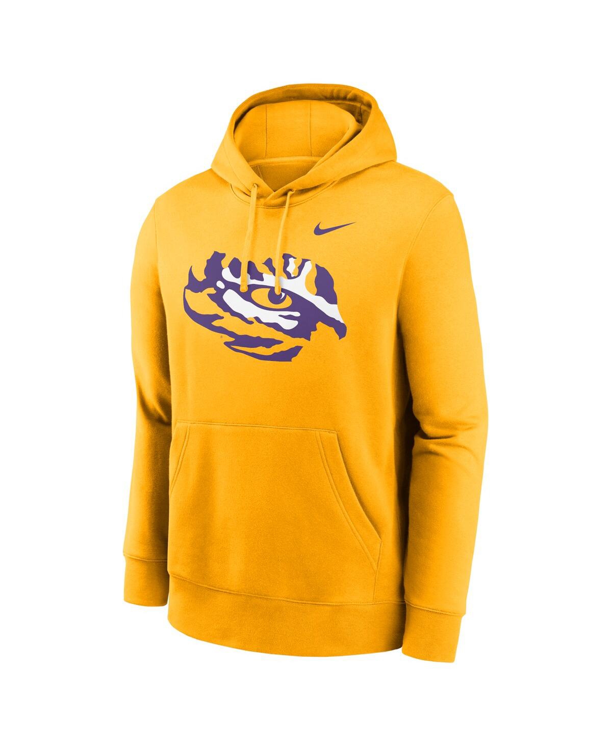 Nike Men'sLsu Tigers Primetime Alternate Logo Club Fleece Pullover Hoodie - Gold