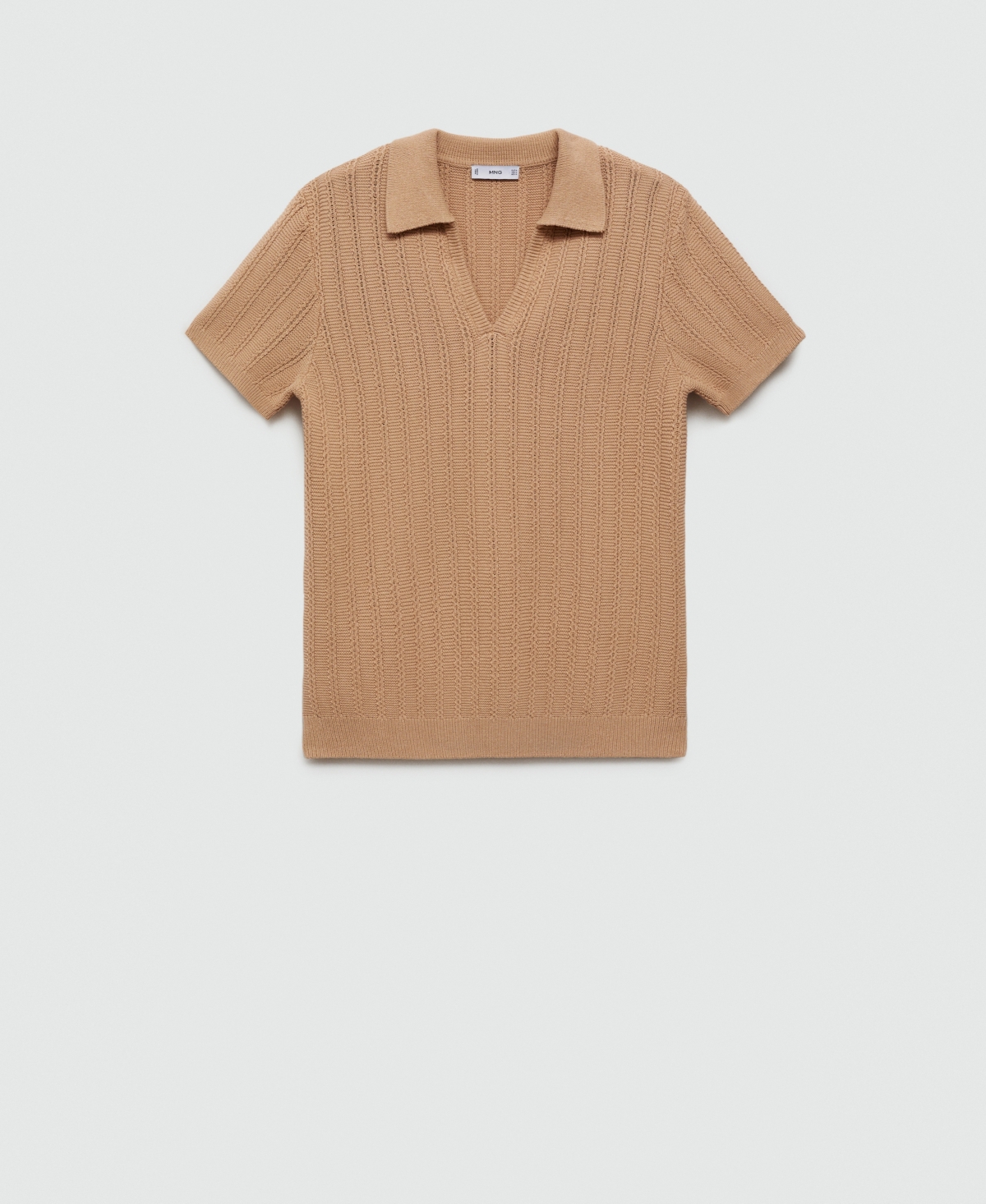 Mango Men's Twisted Knitted Cotton Polo Shirt