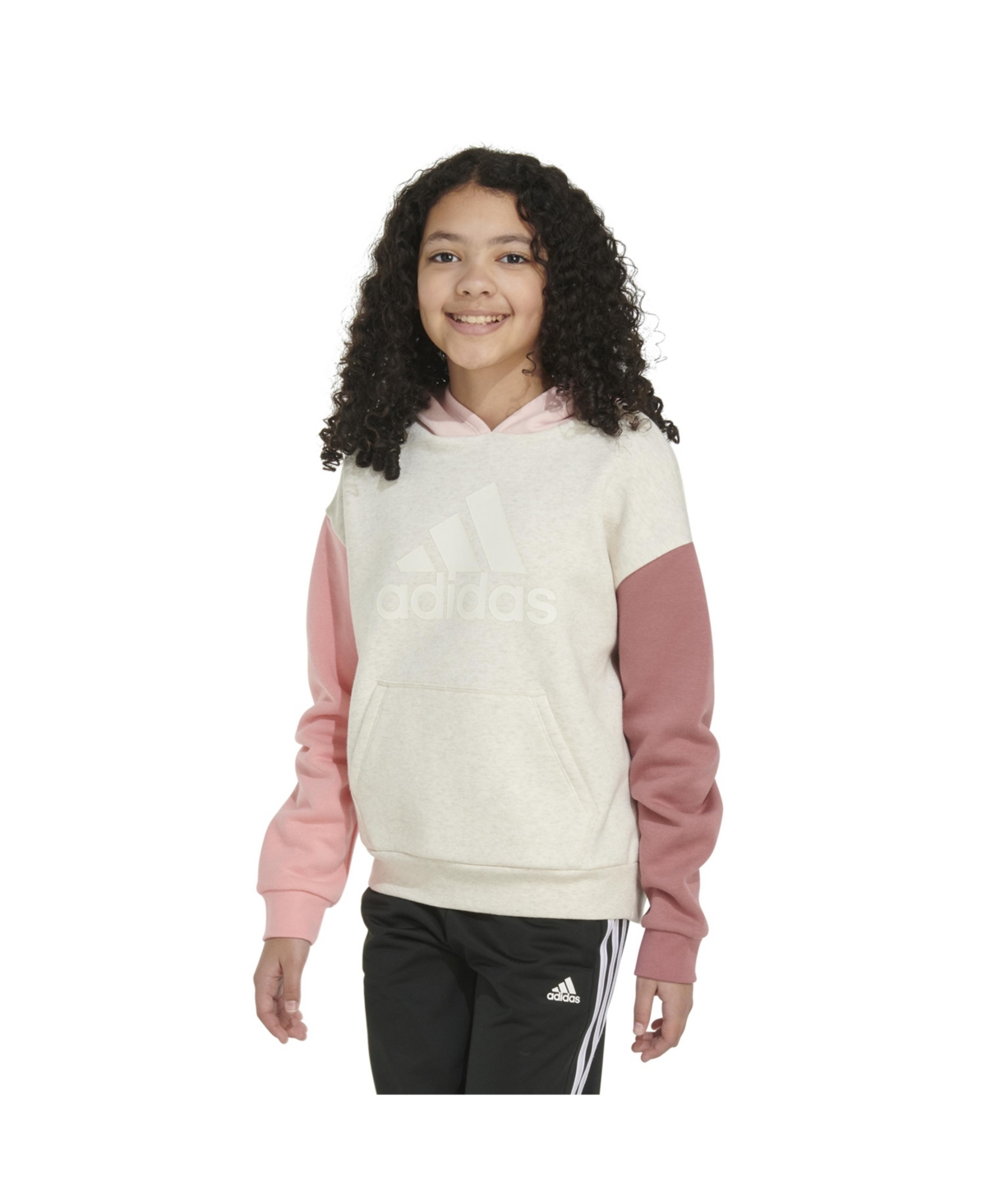 adidas Long Sleeve Color Block Hooded Pullover