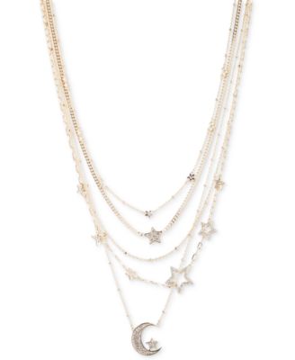 Emily in Paris - Gold-Tone Moon & Stars Layered Pendant Necklace, 16" + 3" extender