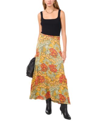 Women's Floral Print Midi Skirt