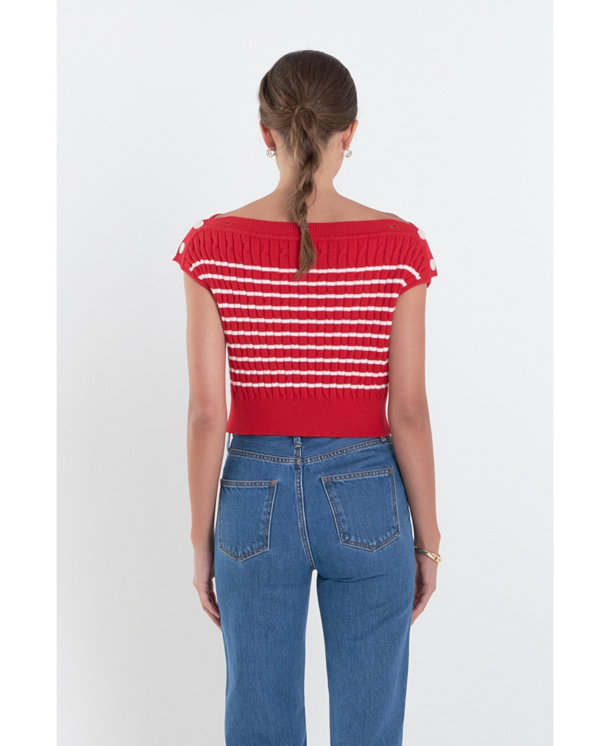 English Factory Women's Off Shoulder Top -white