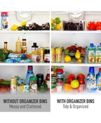 Clear Set of 4 Refrigerator Organizer Bins