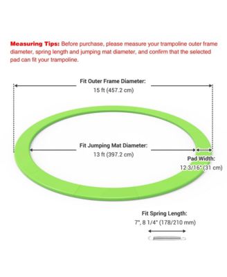 15 Ft Universal Replacement Round Trampoline Safety Pad PVC EPE Foam Protection