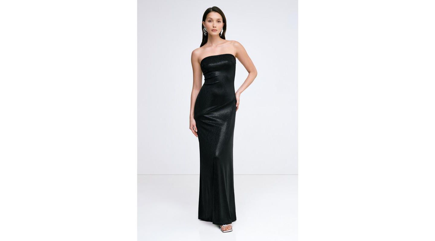 Женские платья Marcella Ciel Strapless Shiny Jersey Fitted Floor-Length Gown, цвет: Оникс — фото 4