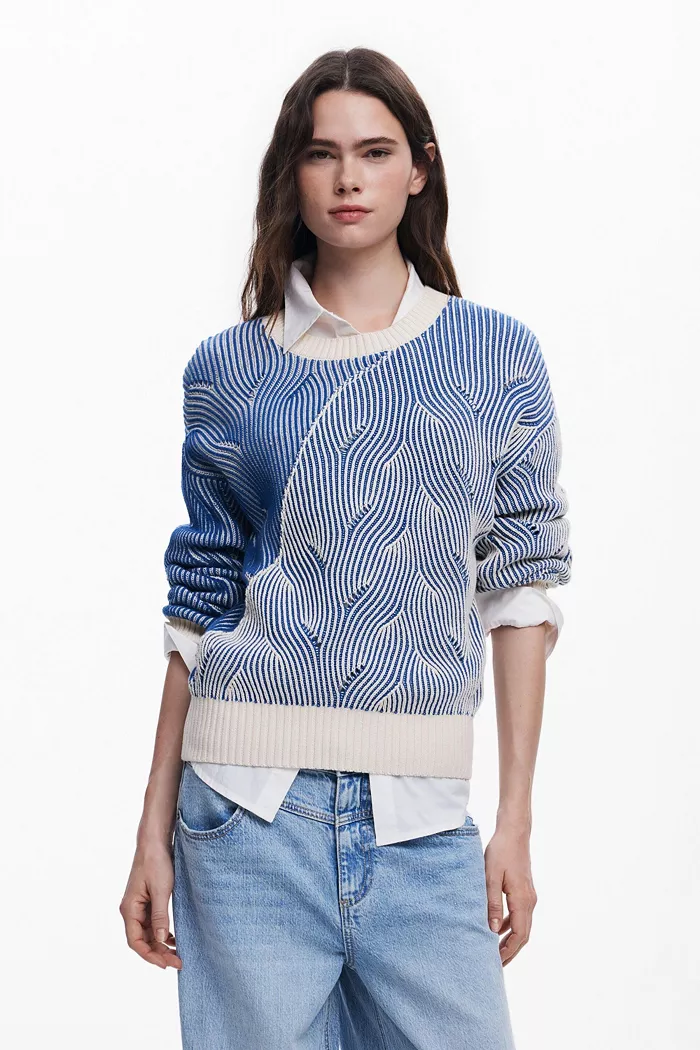 Women's Two-tone knit sweater