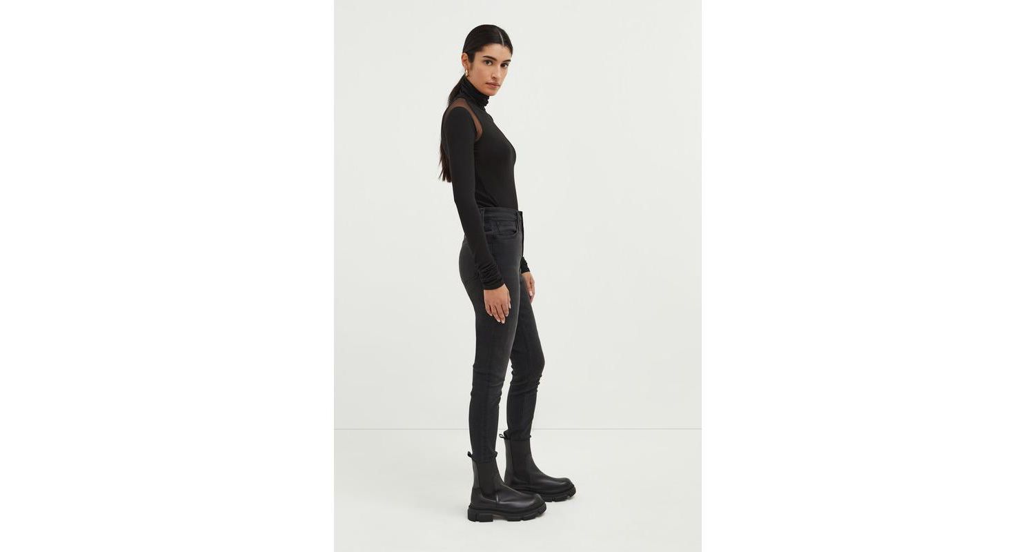 Women's Maria Fitted Turtleneck with Sheer Mesh Shoulder Panels