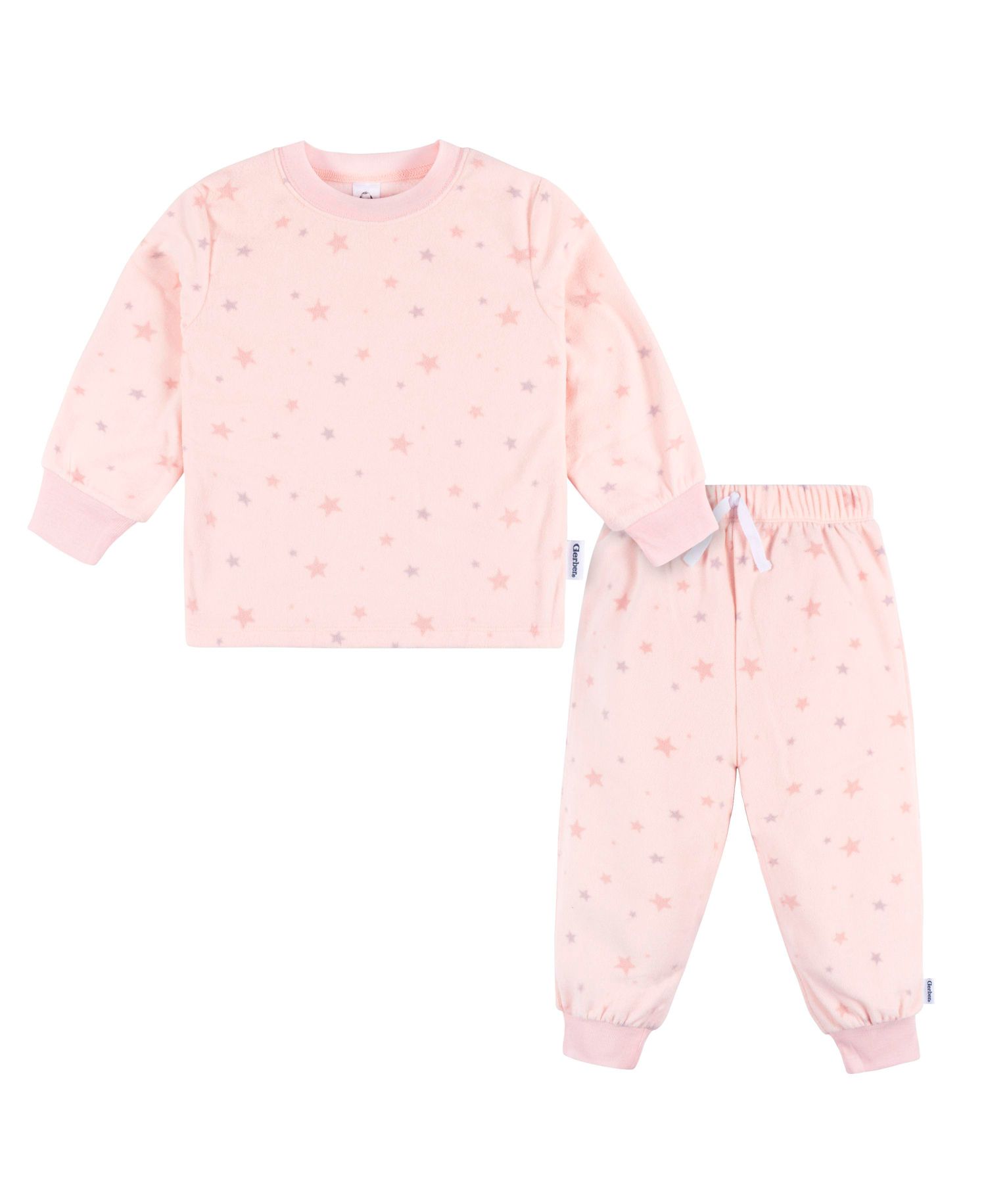 Baby Girls Baby Baby Long Sleeve Top and Pant Fleece Pajamas, 2-piece