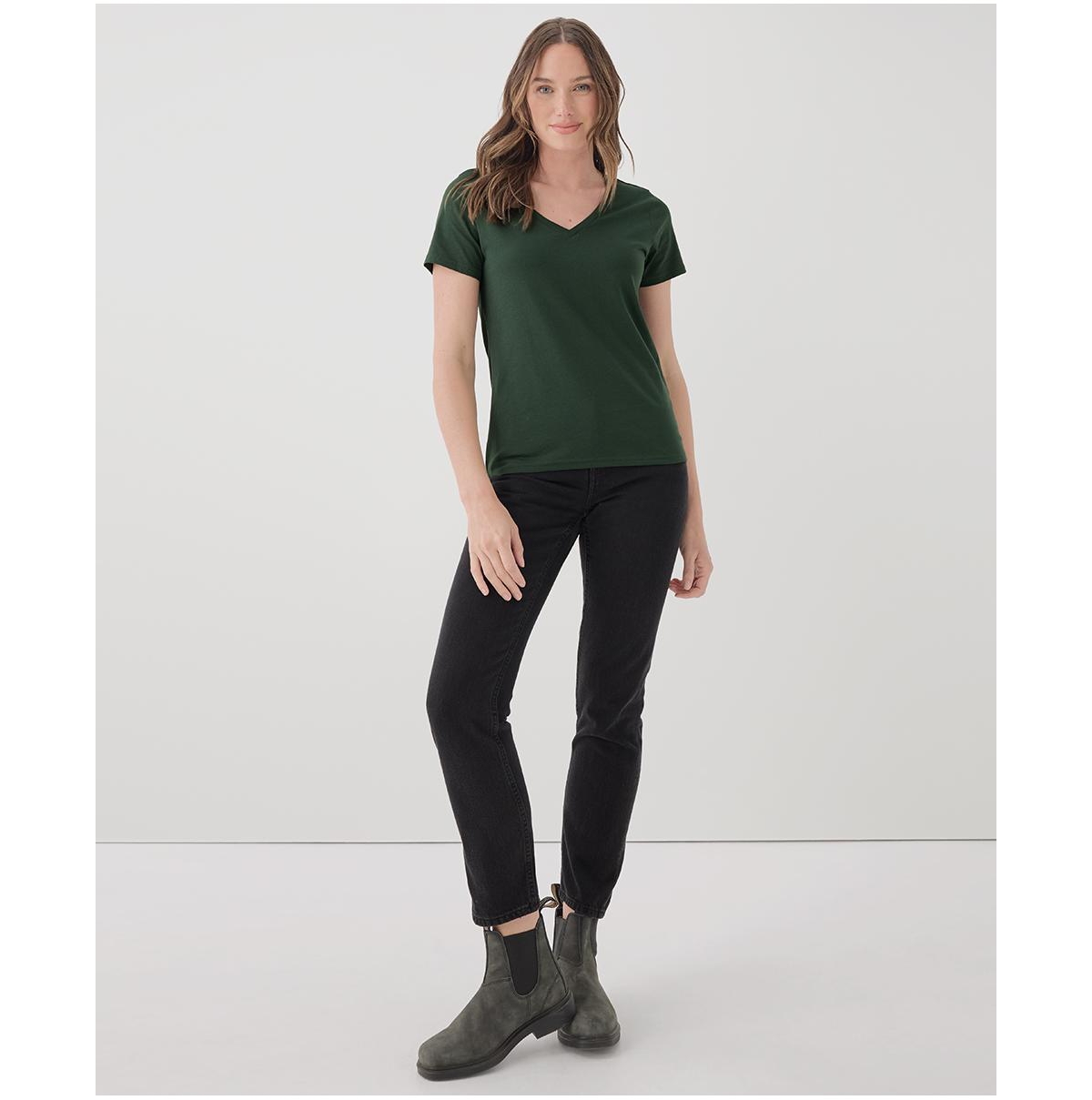 Pact Women's Organic Cotton Softspun V-Neck Tee