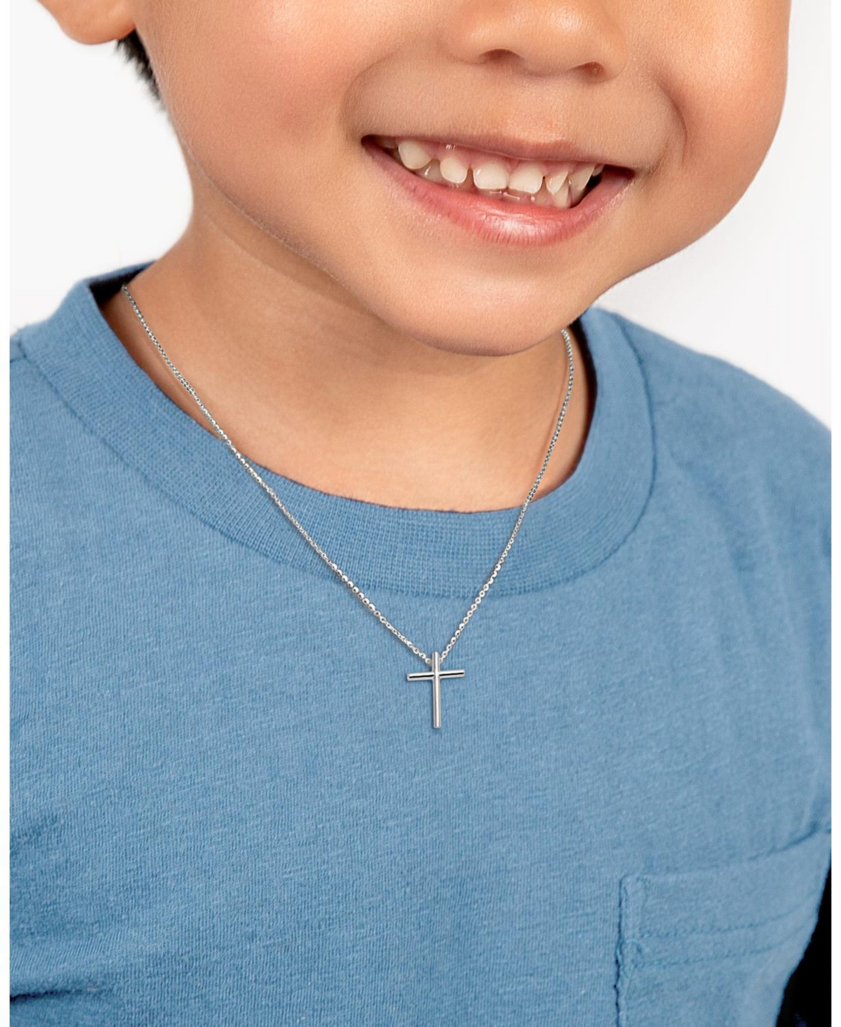 Tiny Blessings Kids Children's 14K Gold Rounded Cross 12-14" Necklace