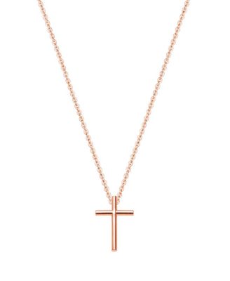 Kids 14K Gold Rounded Cross Necklace