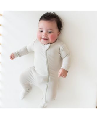 Baby Boys Zippered Footie in Cloud, 0-3 Months