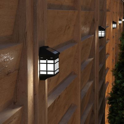 Wall Mount Led Solar Powered Fence And Deck Lights - All-Weather Decorative Solar Lights - Set Of 6