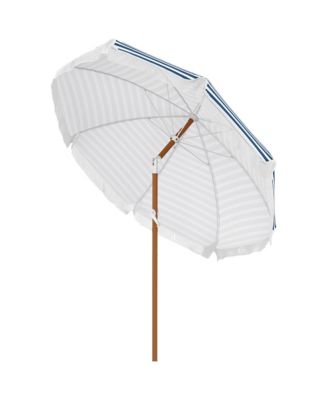 Outdoor Patio Umbrella with Tilt, Vent, Fringed Ruffles, Flounce