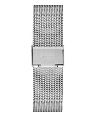 Men's Analog Silver Tone Mesh Watch, 44mm