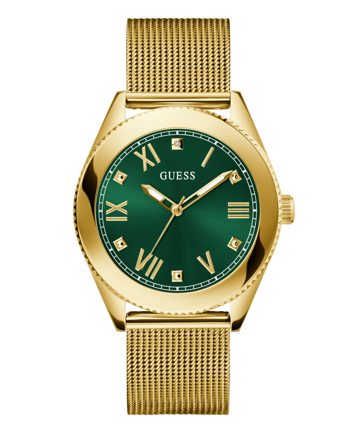 Guess Men's Analog Gold Tone Mesh Watch, 44mm - Gold Tone