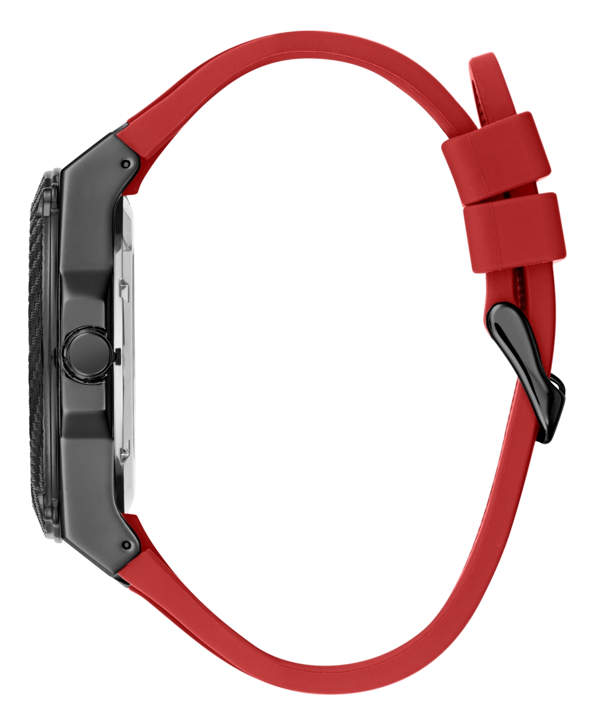 Guess Men's Multi-function Red Silicone Watch, 45mm In Red