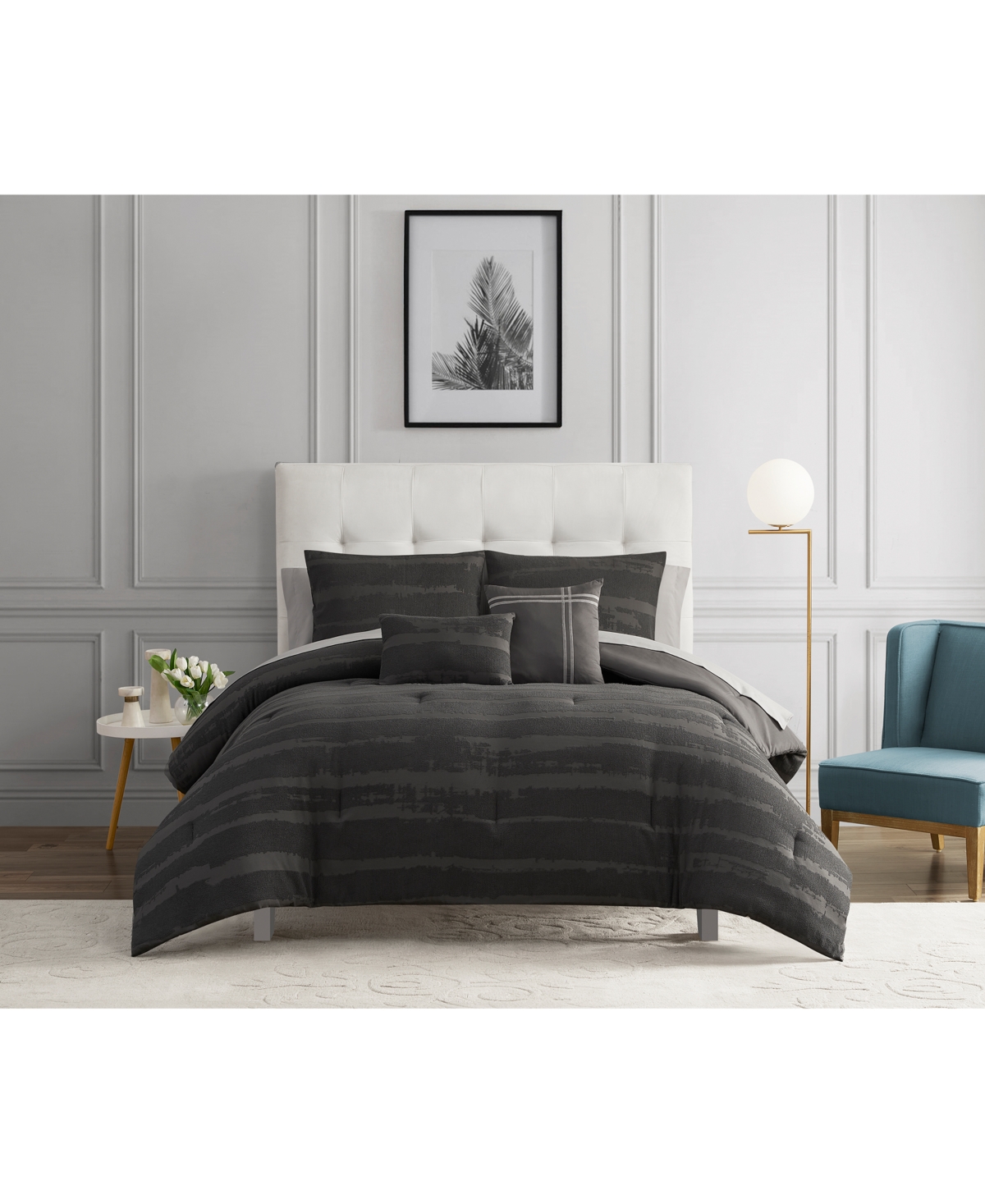 Highline Bedding Co. Hayden 9-pc. Comforter Set, Queen, Exclusively At Macy's In Grey
