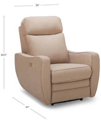 Garso Fabric Wallhugger Power Recliner with Power Headrest and Power Lumbar, Created for Macy's