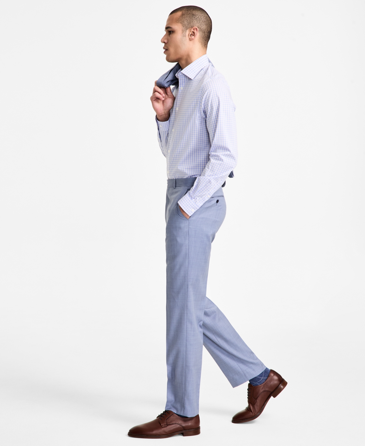 Michael Kors Men's Classic Fit Wool Blend Suit Pant In Blue