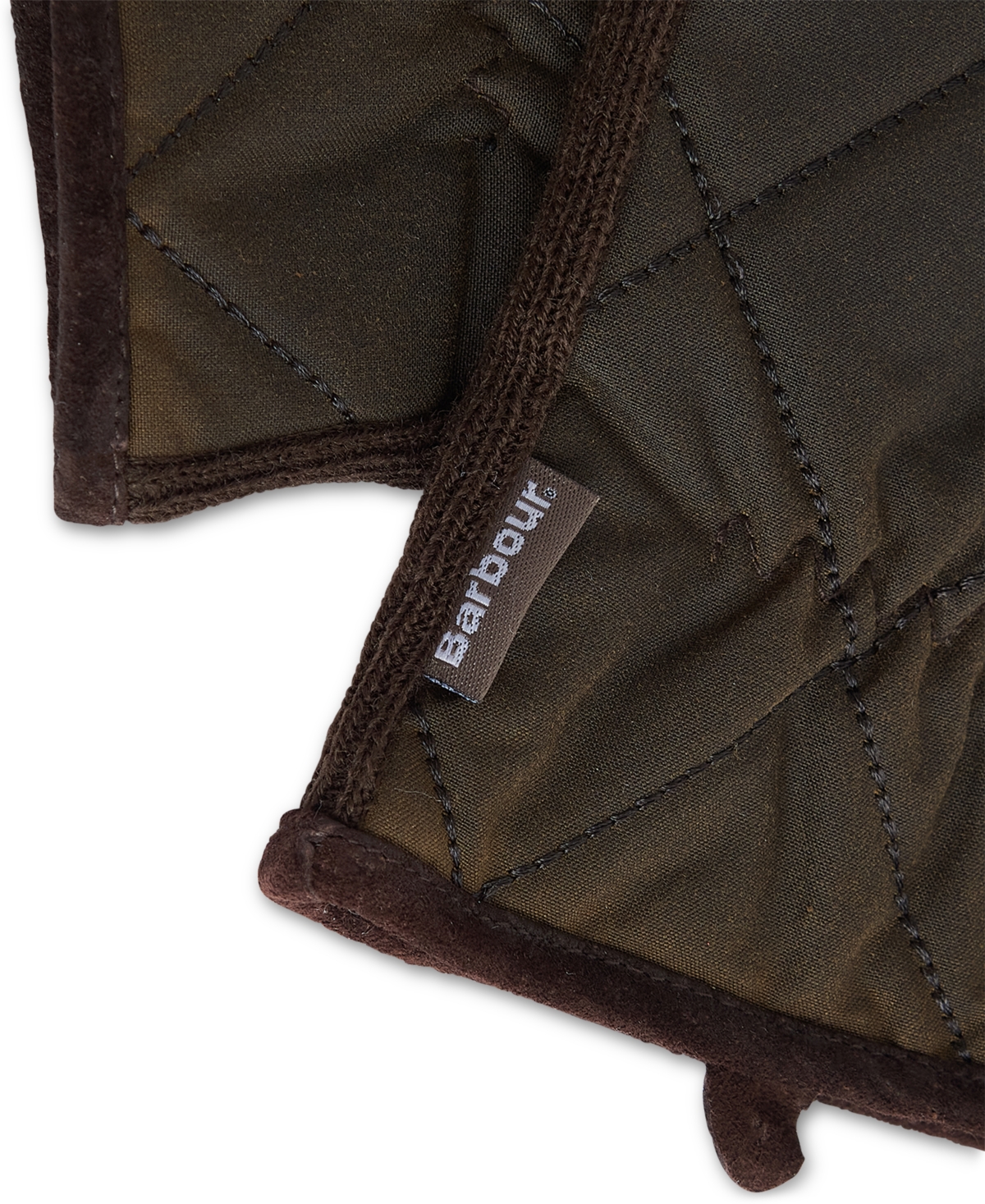 Barbour Men's Winterdale Quilted Waxed Cotton Gloves -Brown
