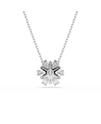 Snowflake White Rhodium Plated Idyllia Pendant Necklaces