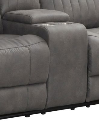 75" Fabric Power Reclining Console Loveseat