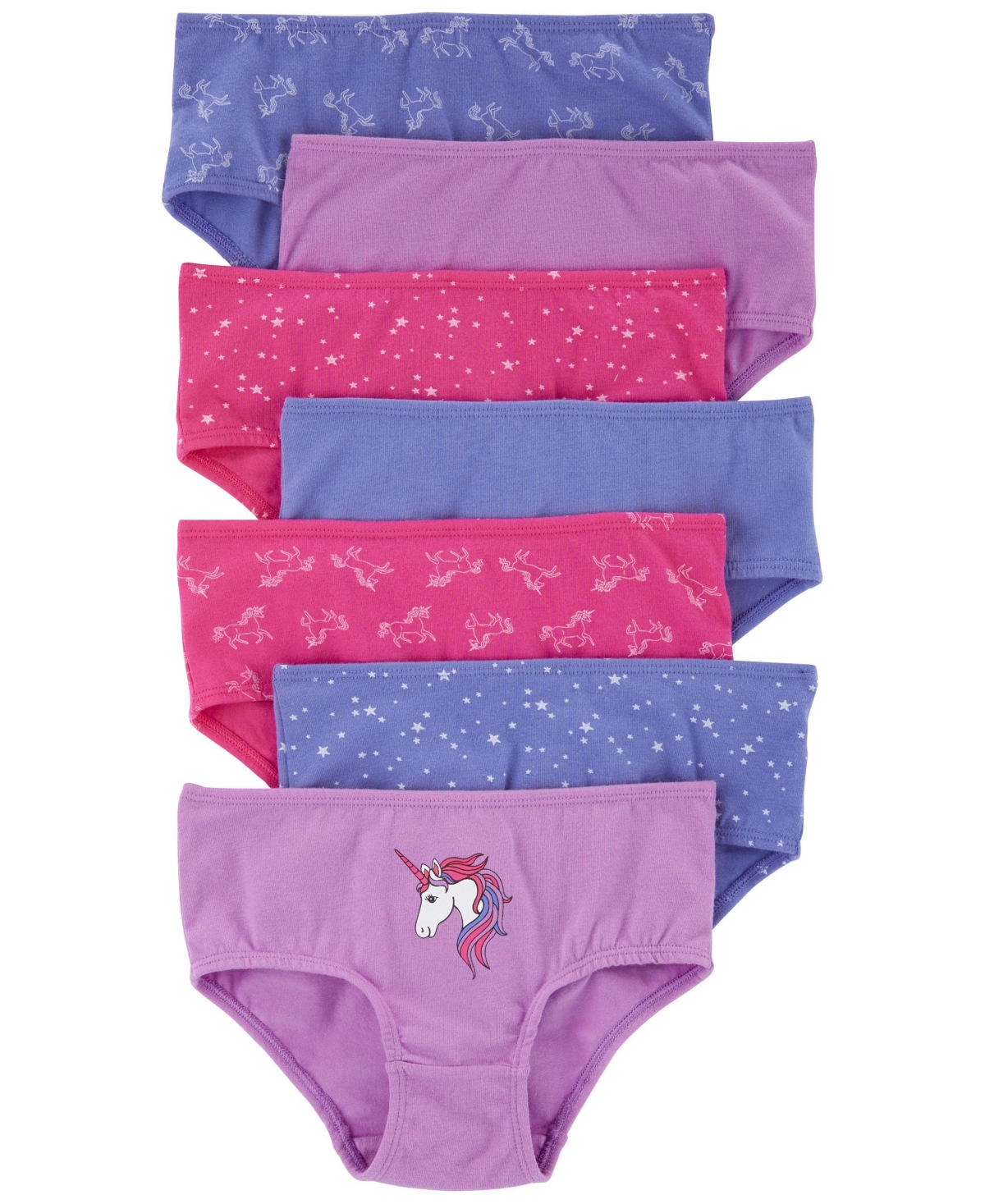Shop Carter's Toddler Girl 7 Pack Unicorn Brief Stretch Cotton Undies In Purple,blue