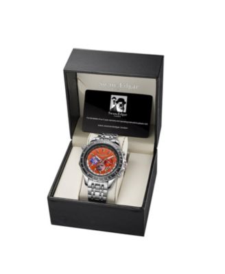 SE01000S Swan & Edgar Hand Assembled World Timer Mechanical Quartz Hybrid Orange