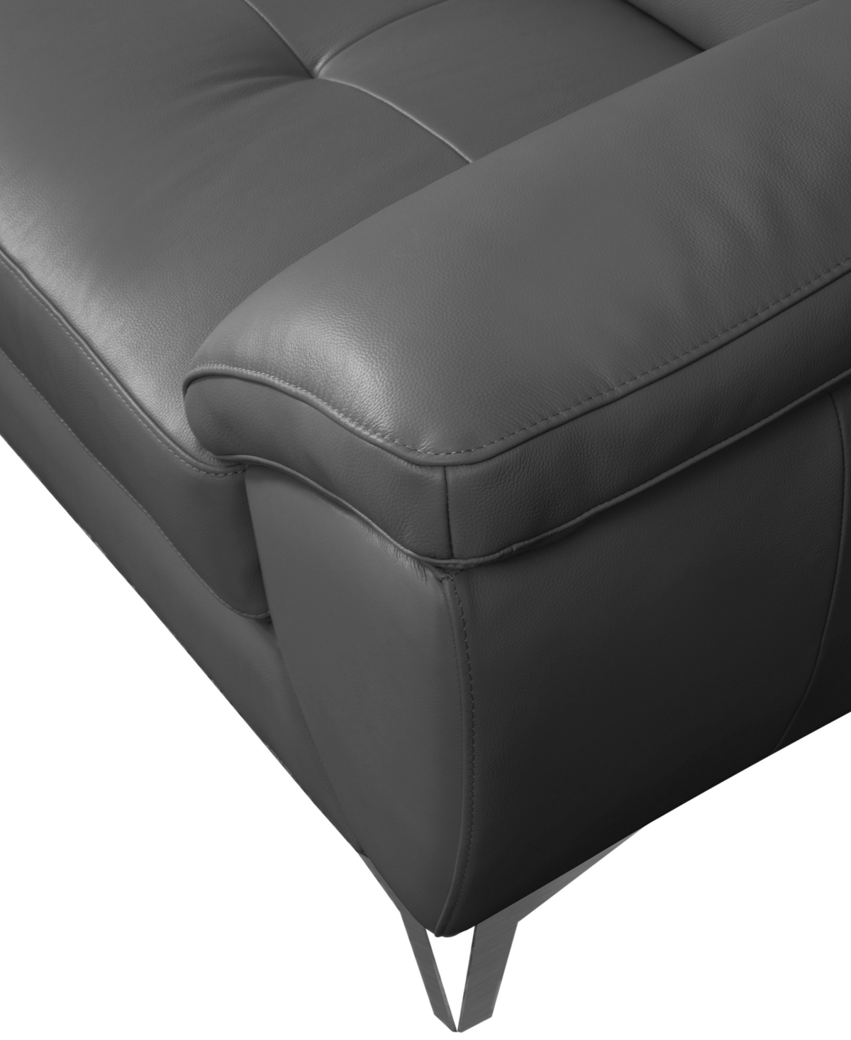 Abbyson Living 70" Top Grain Leather Loveseat In Dark Gray
