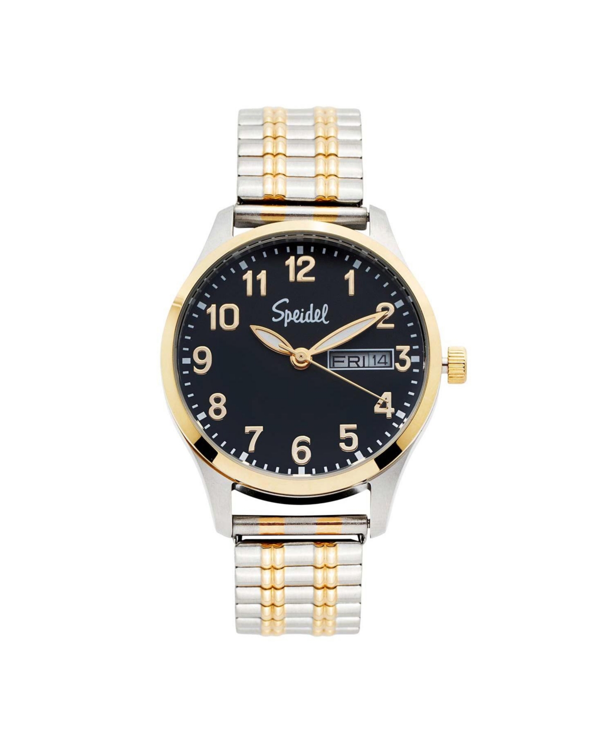 Ladies Essential Metal Watch With Twist-o-Flex Watchband in Gold Black - Black