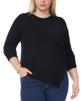 Plus Size Cozy Asymmetric-Hem Sweater