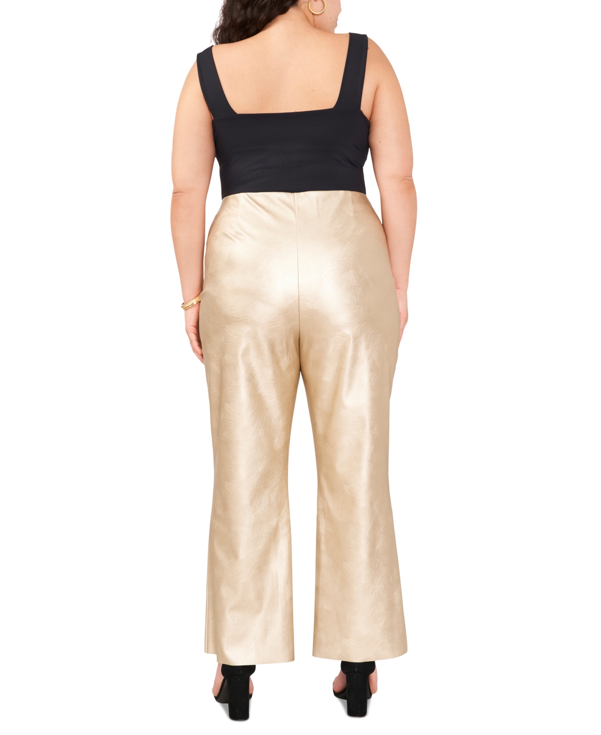 Vince Camuto Plus Size Faux-Leather Flare-Leg Leggings