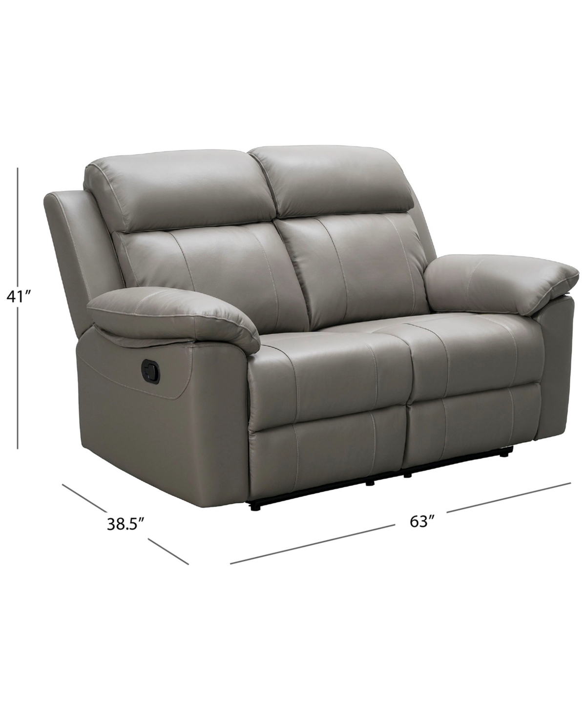 ABBYSON LIVING 63" LEATHER MANUAL RECLINING LOVESEAT 