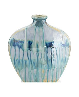 Mia 25" High Mid Century Modern Table Lamp Blue Drip Ceramic Single Living Room Bedroom (Colors May Vary)