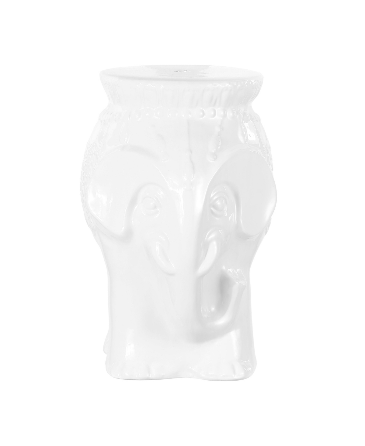 Orla 18.5" Modern Bohemian Elephant Ceramic Garden Stool, Yellow - Yellow