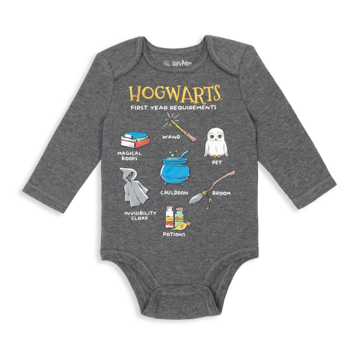 Harry Potter Baby Boys Hogwarts [SizeRangeDescription1] 5 Pack Long Sleeve Bodysuits [SizeDescription1]