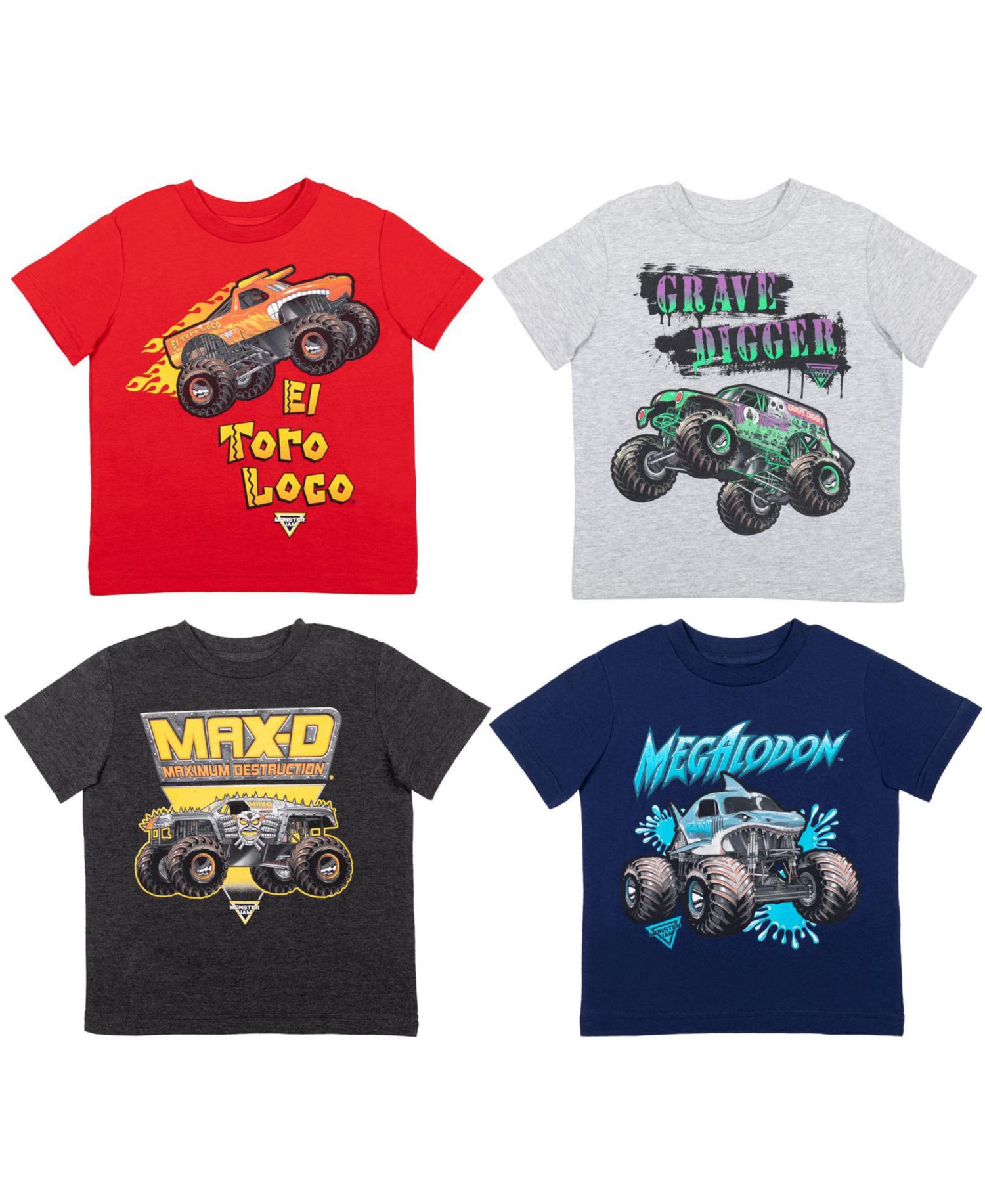 Boys El Toro Loco Zombie Maximum Destruction 4 Pack Graphic T-Shirts to
