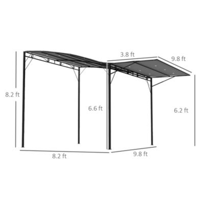 10' x 8' Outdoor Pergola and Patio Gazebo for Garden, Dark