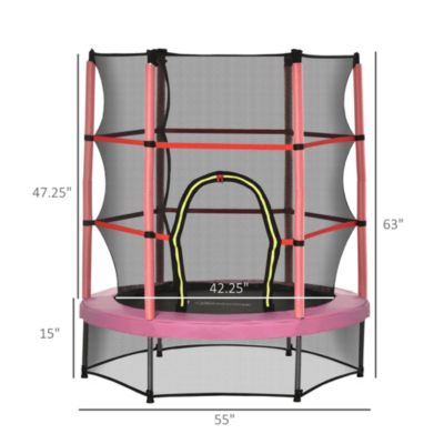 Φ5FT Kids Trampoline with Enclosure Net for Age 3 to 6 Years