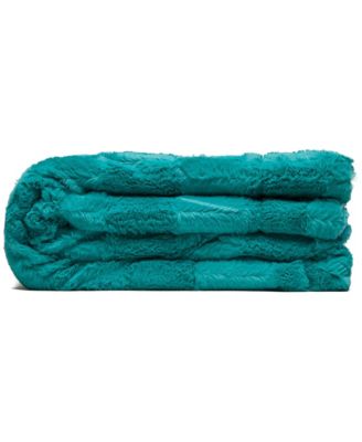 Premium Fuzzy Faux Fur Microfiber Polyester Reversible Throw Blanket, Throw