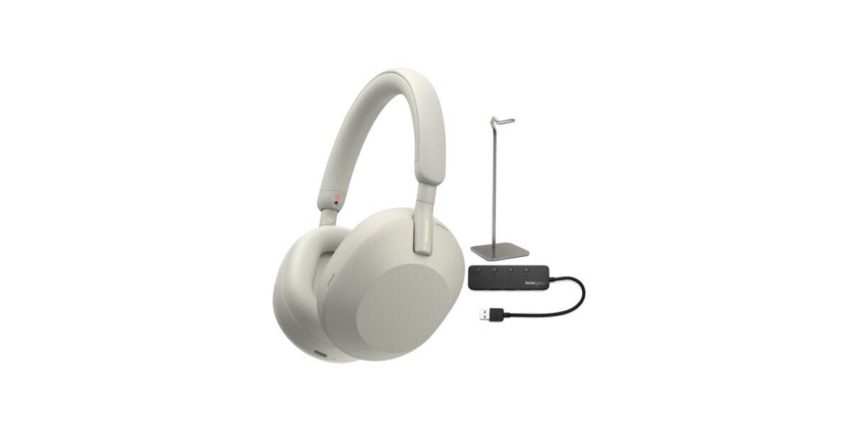 Sony Wh-1000XM5 Wireless Noise Canceling Headphones with Usb Port and Stand